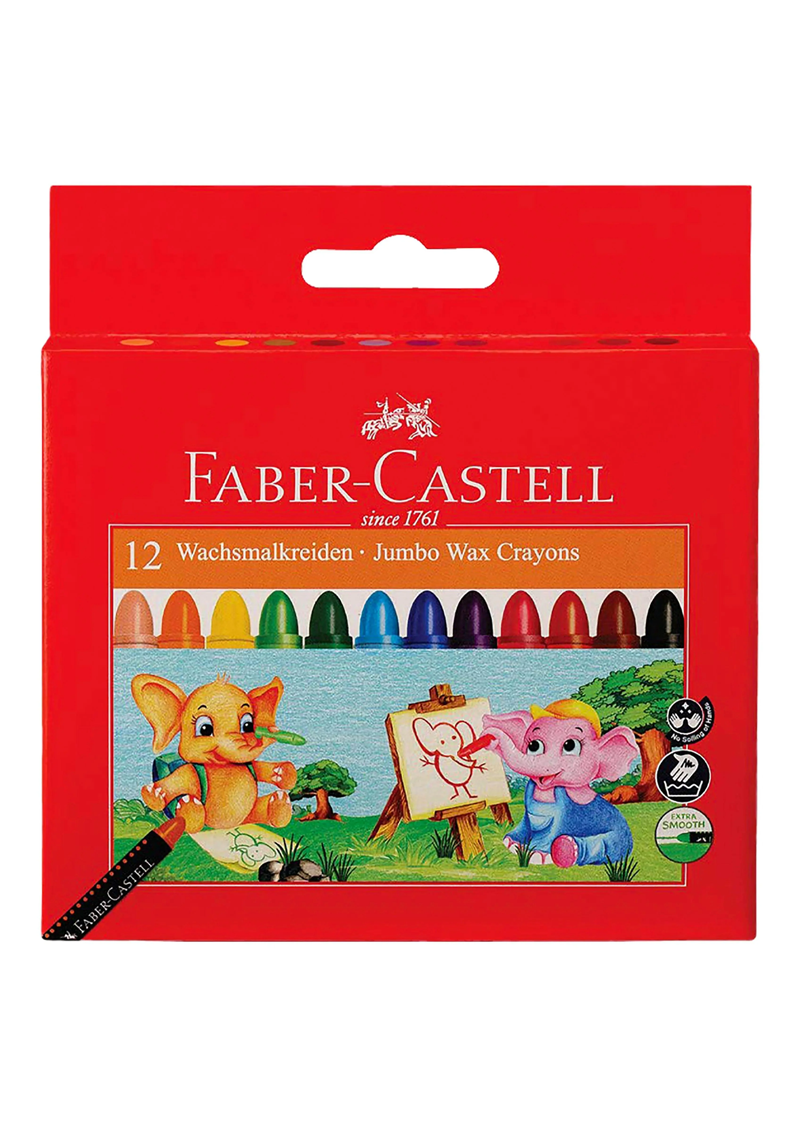 Faber Castell Jumbo Wax Crayons 12 Color